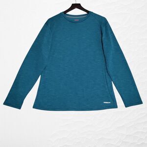 Karbon Womens Long Sleeve Thermolite Active Top Size XL Teal Blue Outdoor Hiking